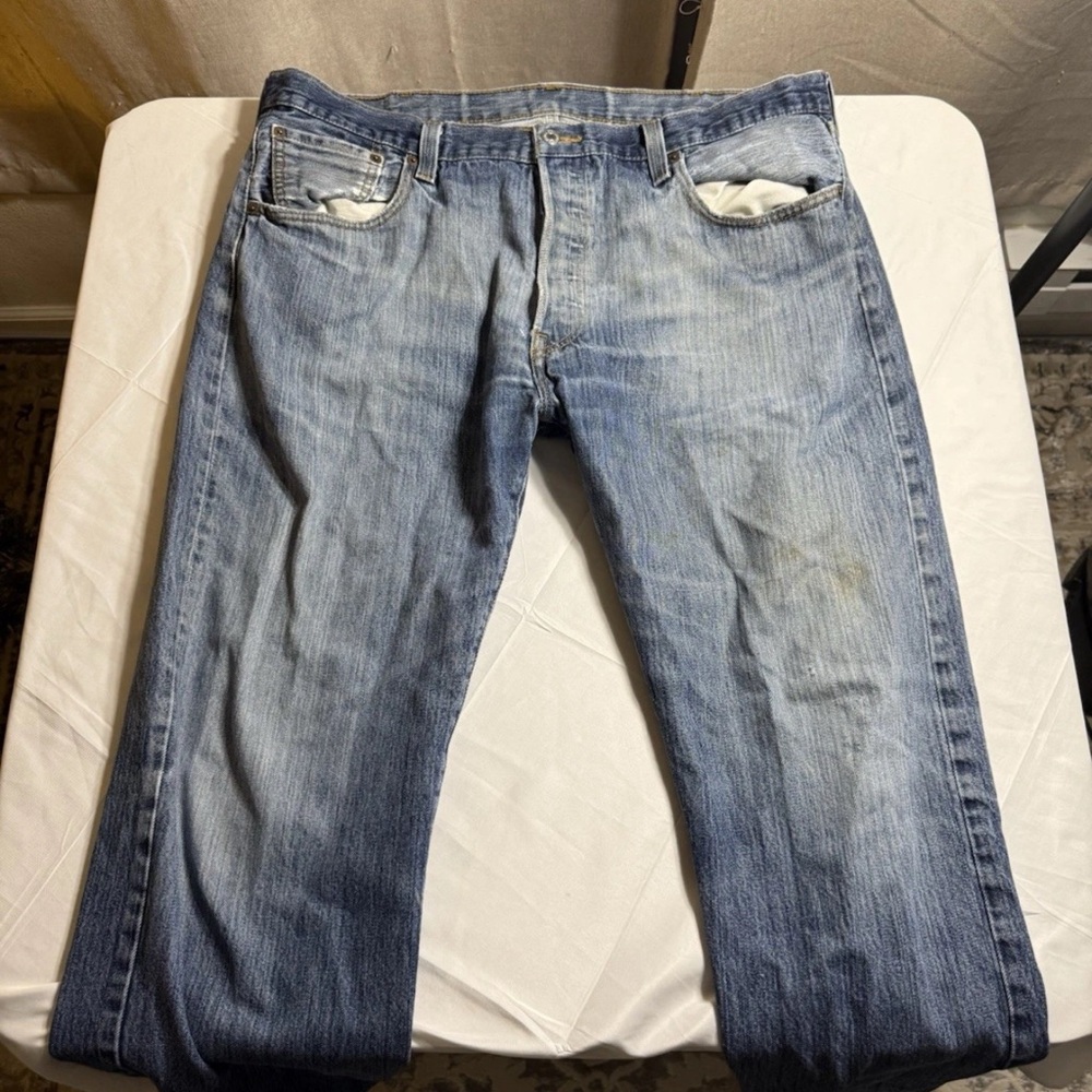 Levi’s 501 Original Button Fly Jeans Men’s 40x30 Blue Straight Leg Denim